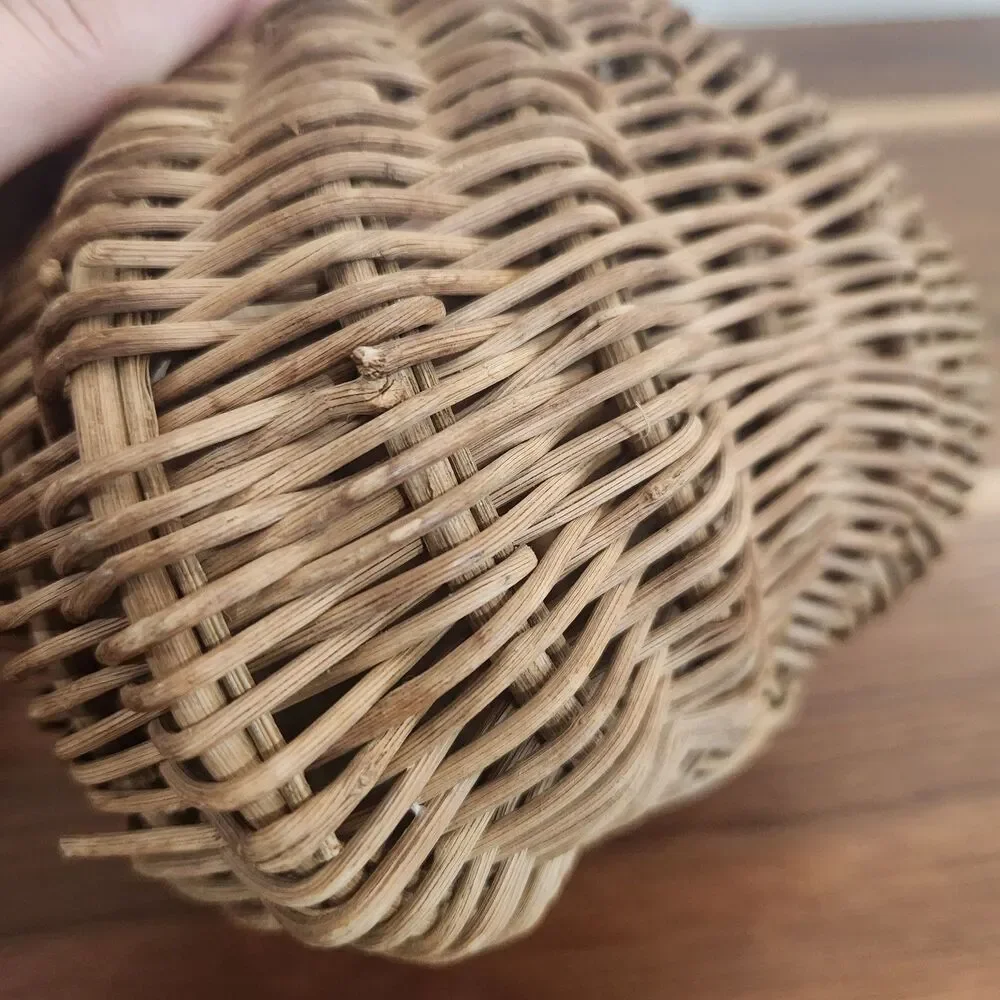 Antique Primitive Buttock Basket With Lid Snake Charmer Fisherman Garlic Vintage - Picture 8 of 14